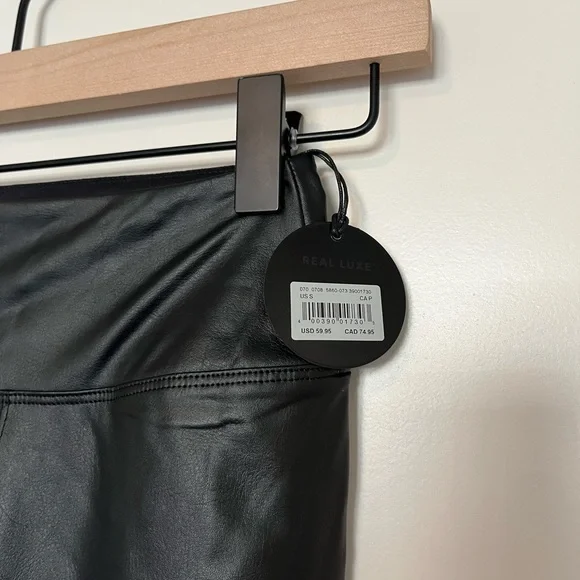 Aerie Black Faux Leather Leggings - Picture 3 of 5